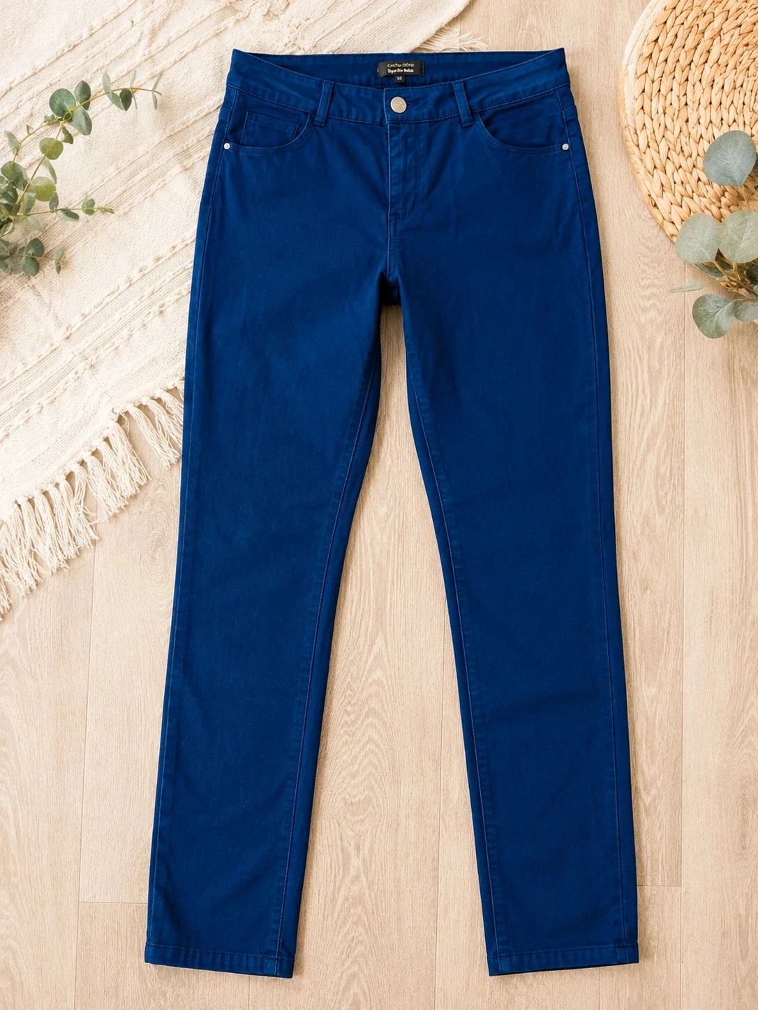 Pantalon Cache Cache femme T38 bleu marine slim stretch